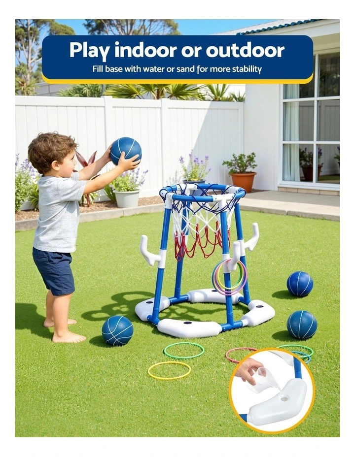 Hoop with 4 Balls Ring Toss Sports Pool Basketball Toys image 6