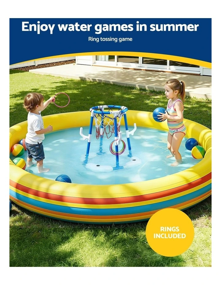 Hoop with 4 Balls Ring Toss Sports Pool Basketball Toys image 7