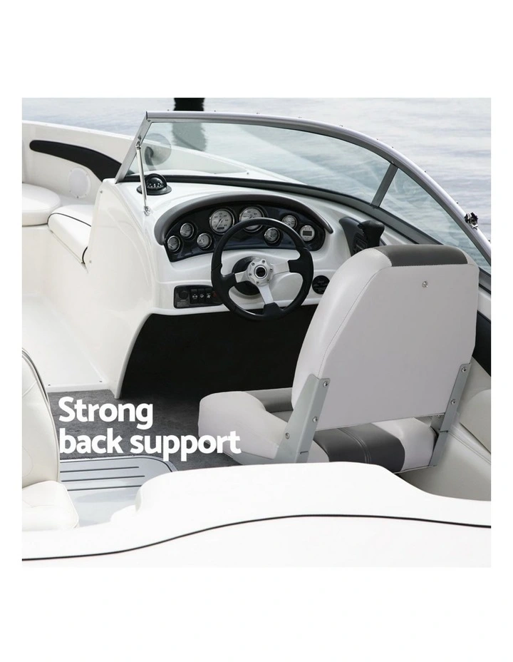 Marine Swivel Low Back Folding Boat Seats 2 Pieces 10cm in Padding Charcoal image 7