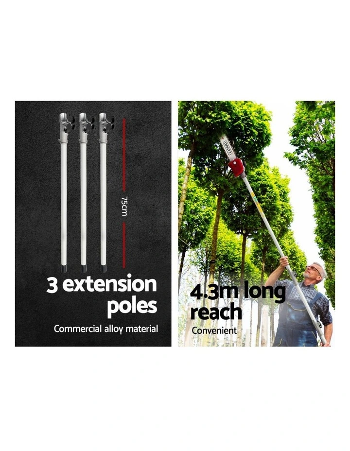 Pole Chainsaw 2 Stroke Petrol Tree Pruner Long Reach Saw 12 Inch in Multi image 4