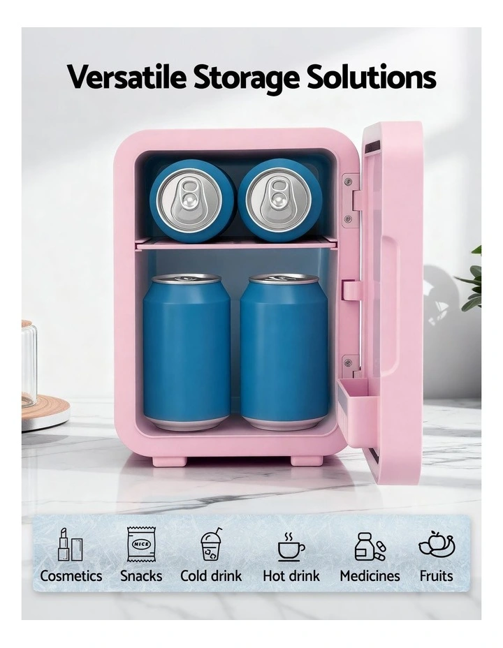Mini Fridge 4L 12V 220V in Pink image 5