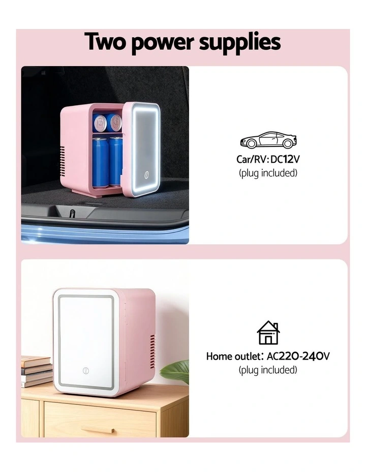 Mini Fridge 4L 12V 220V in Pink image 7