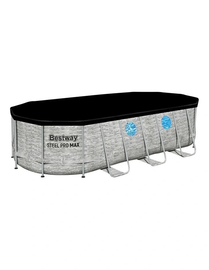 Steel Frame Above Ground Swimming Pool 549x274x122cm in Multi image 1