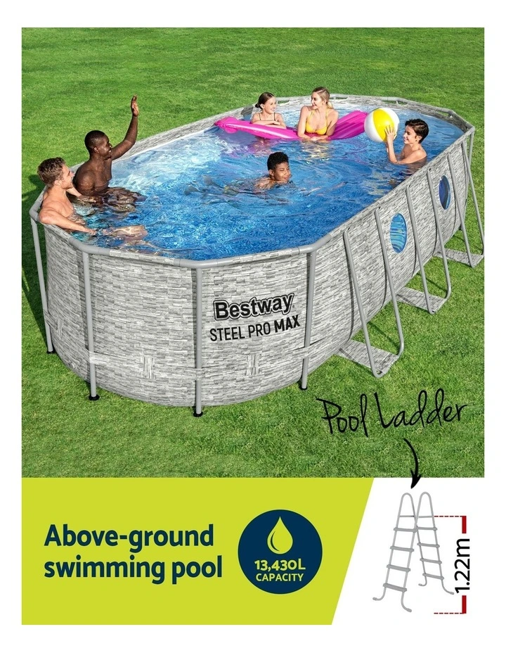 Steel Frame Above Ground Swimming Pool 549x274x122cm in Multi image 5