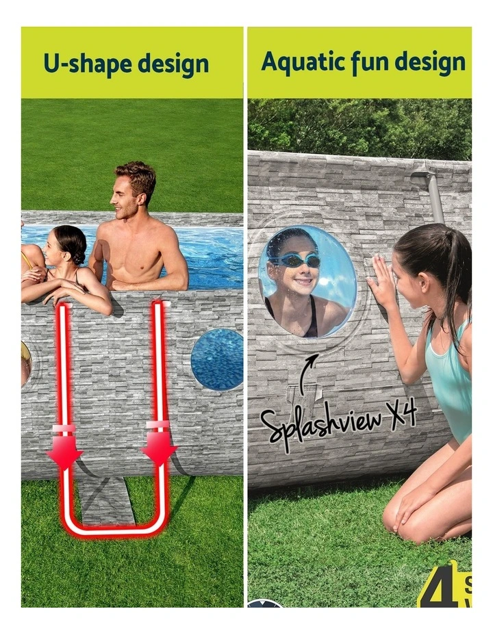 Steel Frame Above Ground Swimming Pool 549x274x122cm in Multi image 6