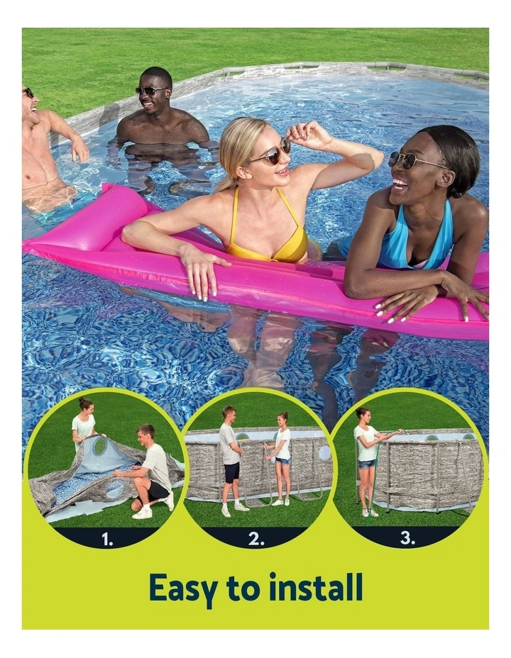 Steel Frame Above Ground Swimming Pool 549x274x122cm in Multi image 7