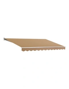 Retractable Folding Arm Awning Manual Sunshade 4mx3m in Beige