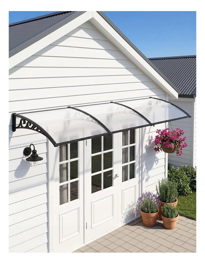 Window Door Awning 0.8mx3m in Transparent image 3