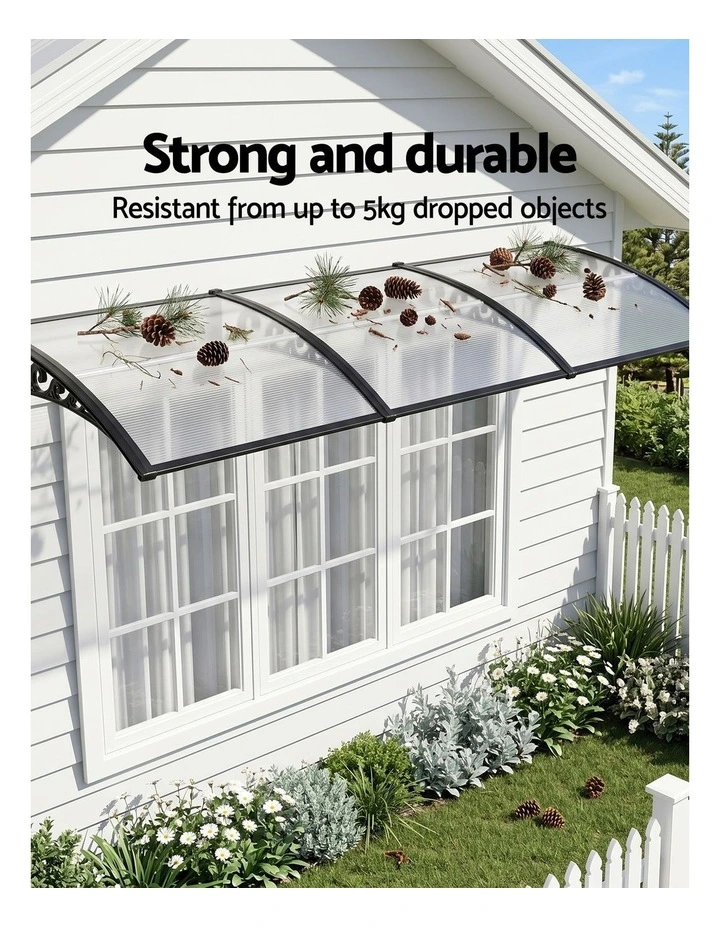 Window Door Awning 0.8mx3m in Transparent image 5