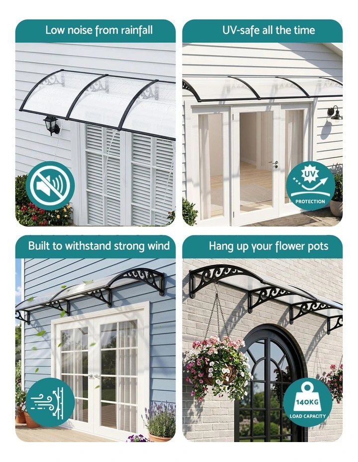 Window Door Awning 0.8mx3m in Transparent image 7