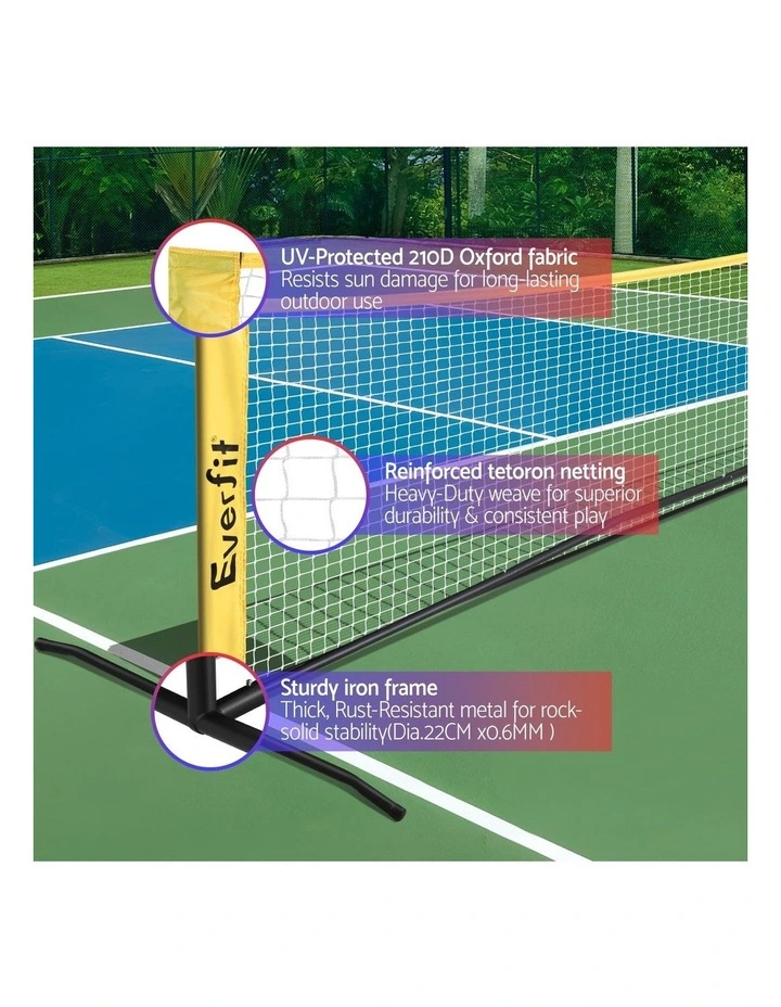 Portable Pickle Ball Net Adjustable Multi-Sport for Badminton Tennis Pickleball Volle 10ft yball image 6