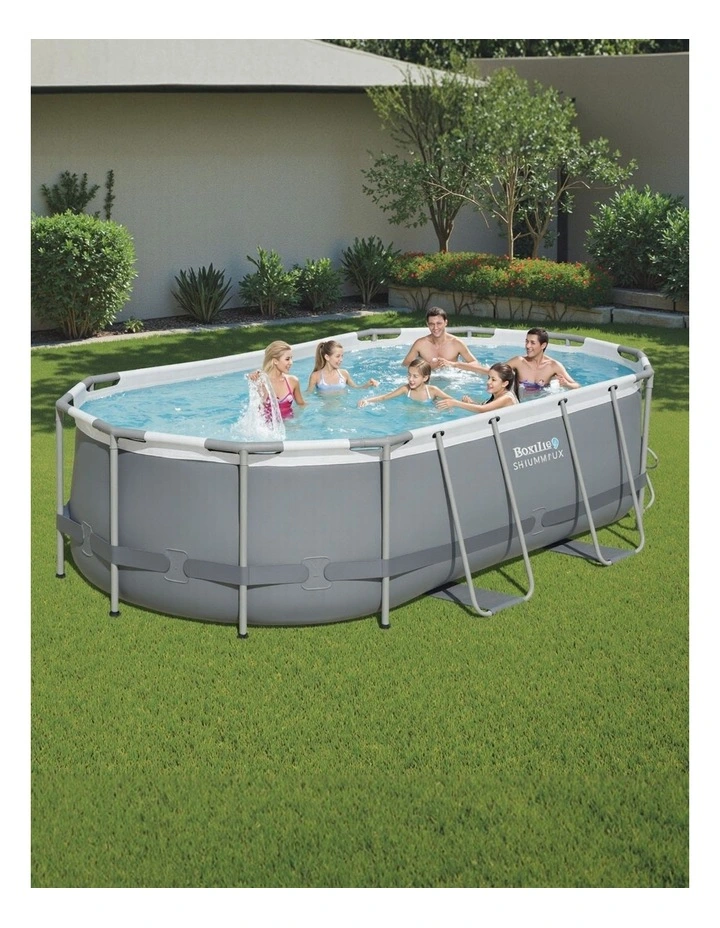 Steel Frame Above Ground Swimming Pool 427x250x100cm in Multi image 3