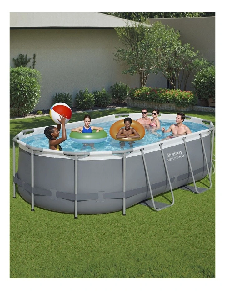 Steel Frame Above Ground Swimming Pool 427x250x100cm in Multi image 5