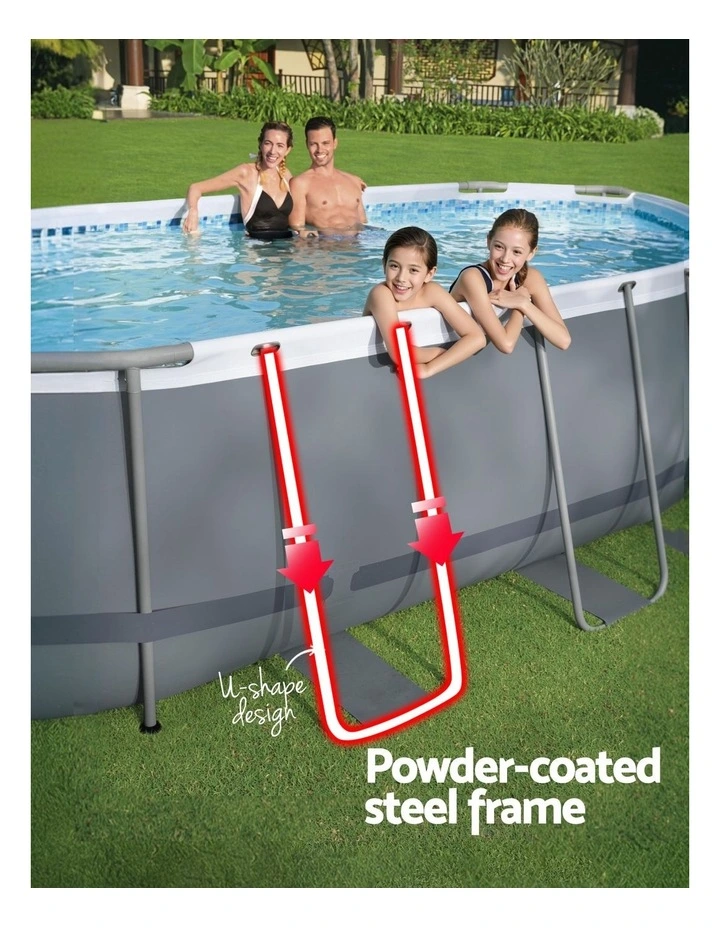 Steel Frame Above Ground Swimming Pool 427x250x100cm in Multi image 6