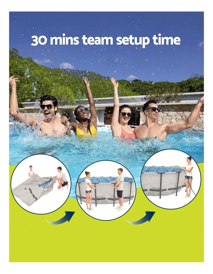 Steel Frame Above Ground Swimming Pool 427x250x100cm in Multi image 7