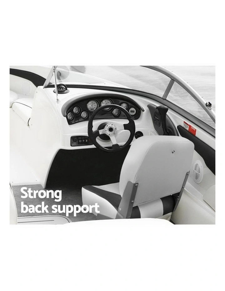 Marine Swivel Low Back Folding Boat Seats 2 Pieces 13cm in Padding Charcoal image 7