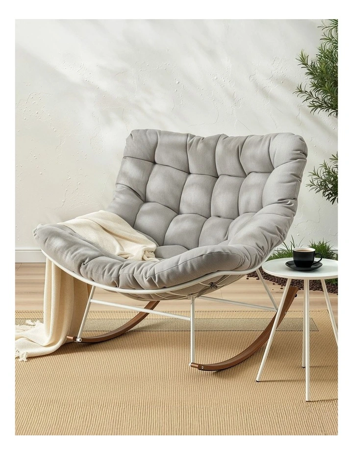 Outdoor Rocking Chair in White image 3