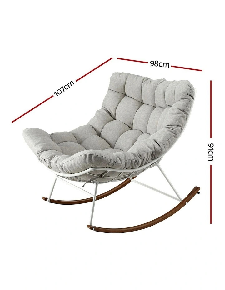 Outdoor Rocking Chair in White image 4