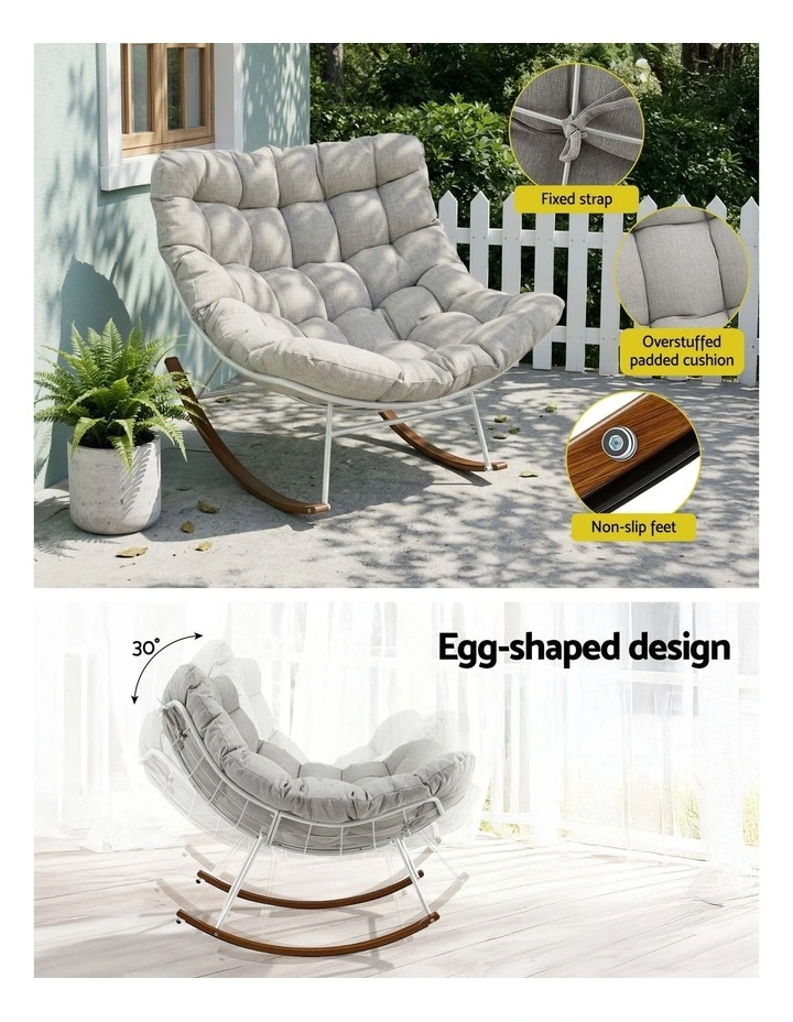 Outdoor Rocking Chair in White image 6