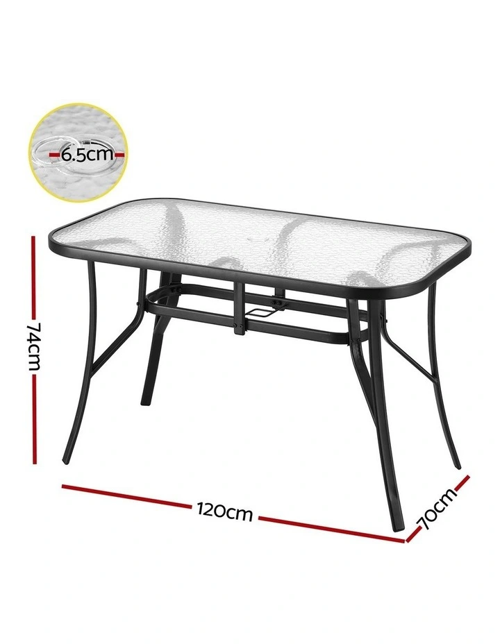 Outdoor Dining Table 120cm in Black image 4