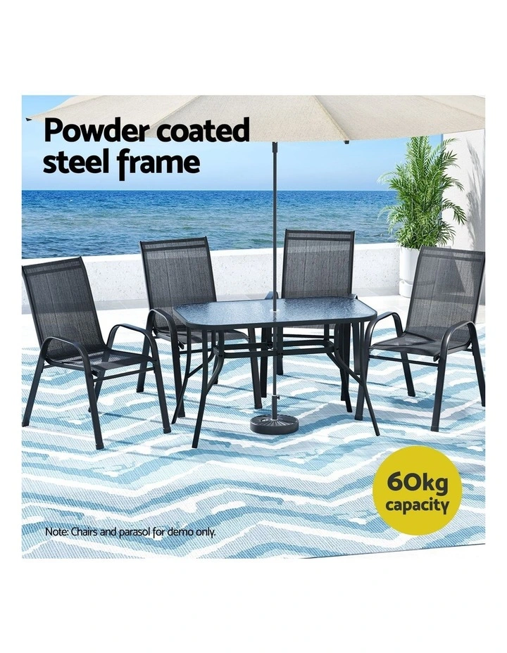 Outdoor Dining Table 120cm in Black image 5