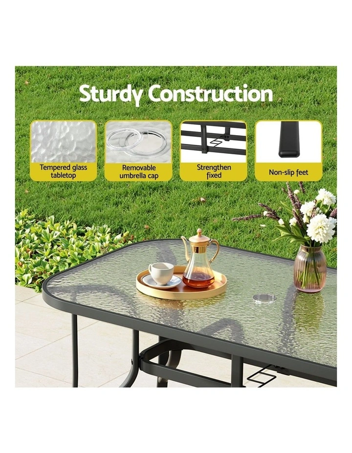 Outdoor Dining Table 120cm in Black image 6