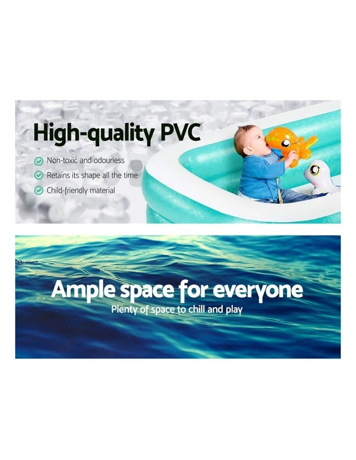 Inflatable Above Ground Swimming Pools 450L 200x146x48cm in Blue image 5