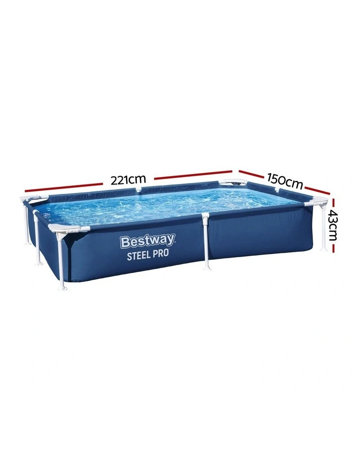 Swimming Pool 221x150x43cm 1200L in Blue image 3