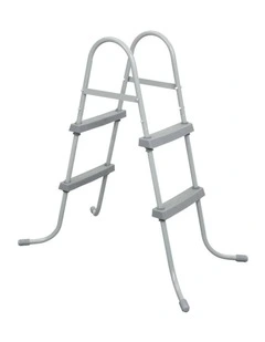 Ladder 2 Step Above Ground Swimming Pools Removable Steps Stairs 84cm in Grey