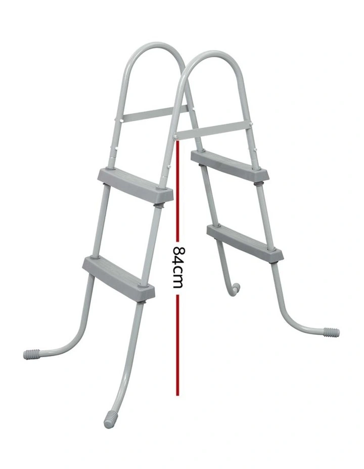 Ladder 2 Step Above Ground Swimming Pools Removable Steps Stairs 84cm in Grey image 2
