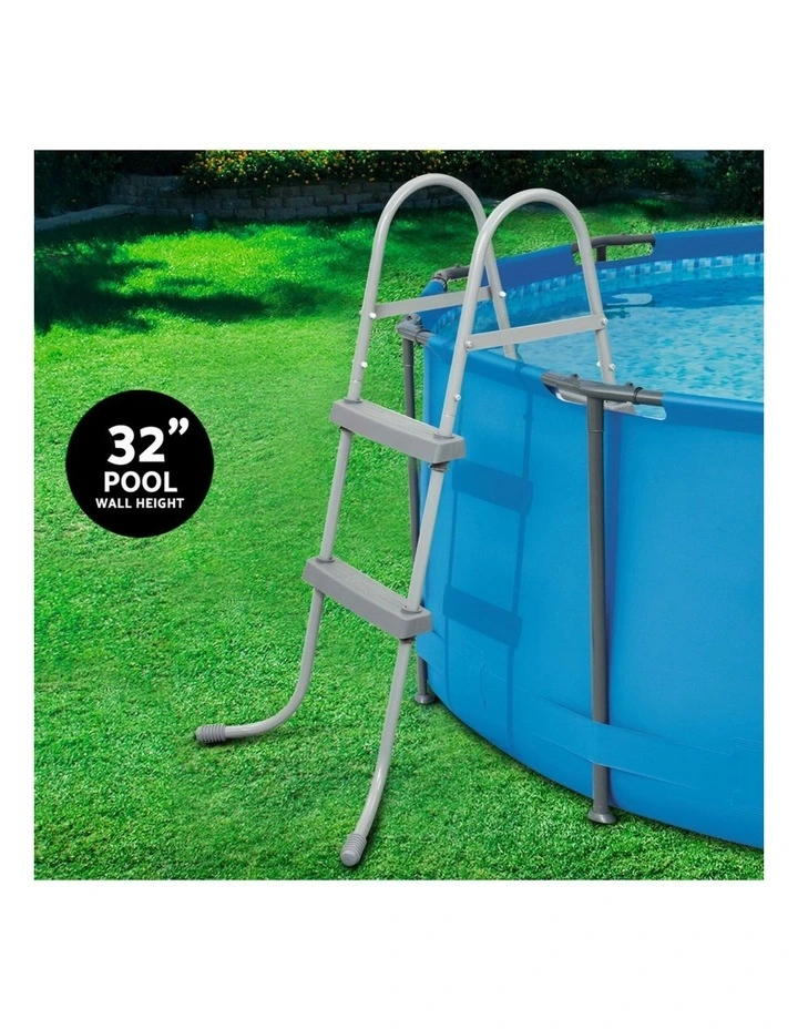 Ladder 2 Step Above Ground Swimming Pools Removable Steps Stairs 84cm in Grey image 5