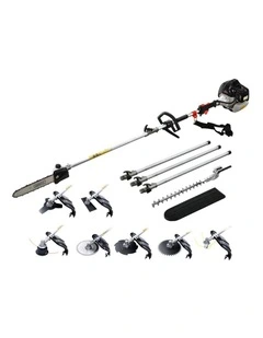 Pole Chainsaw Hedge Trimmer Brush Cutter Whipper Snipper Tool 9 in 1 in Silver