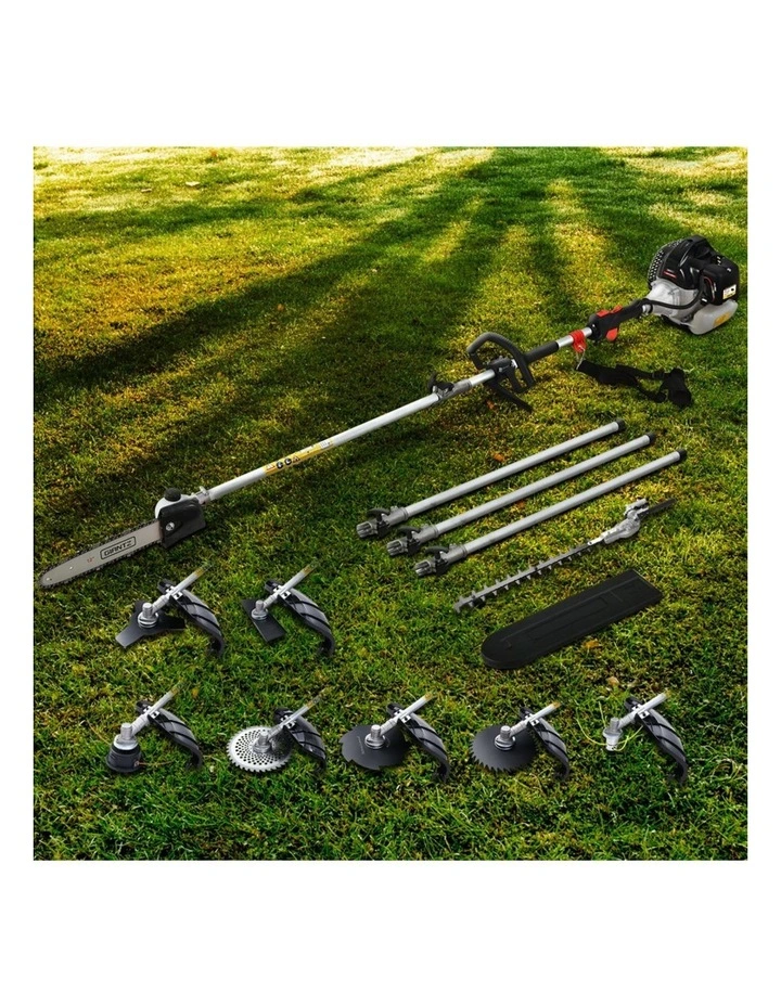 Pole Chainsaw Hedge Trimmer Brush Cutter Whipper Snipper Tool 9 in 1 in Silver image 3
