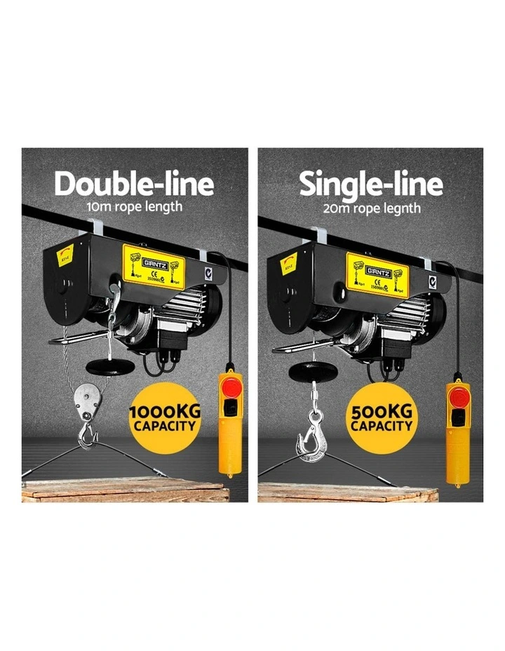Cable 20M Rope Tool Remote Chain Lifting Electric Hoist Winch 500/1000KG image 5