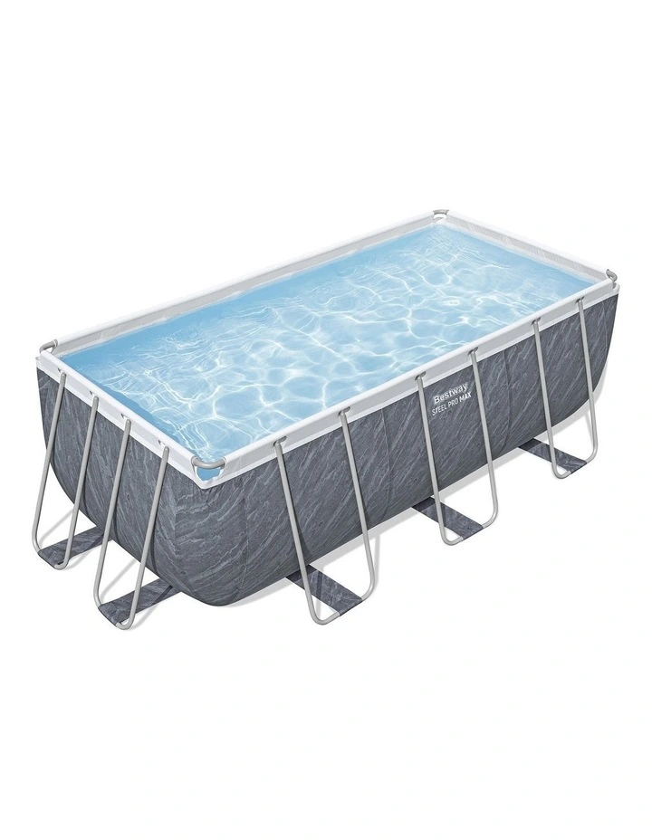 Pump Ladder and Steel Frame Swimming Pool Set 412x201x122cm in Grey image 1