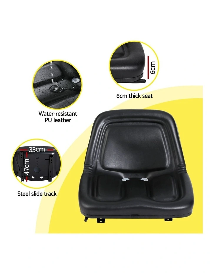 PU Leather Forklift Excavator Universal Backrest Truck Chair in Black image 7