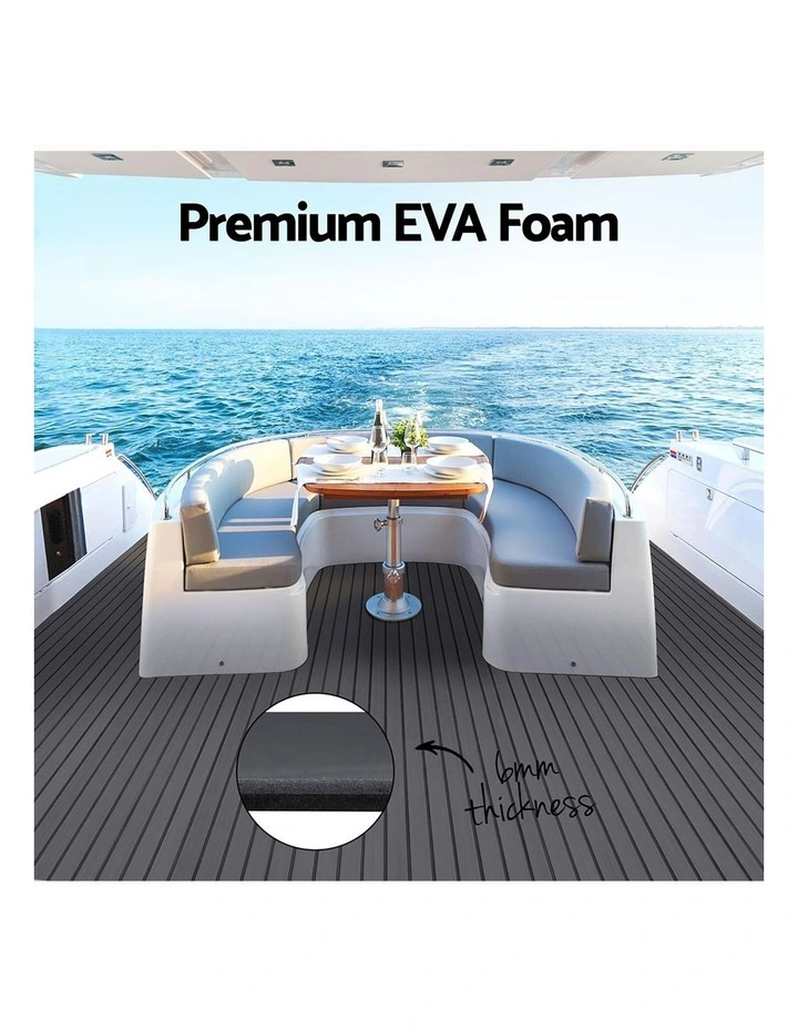 EVA Foam Boat Flooring Mat Decking Sheet 240x90x0.6cm in Dark Grey Decor image 5