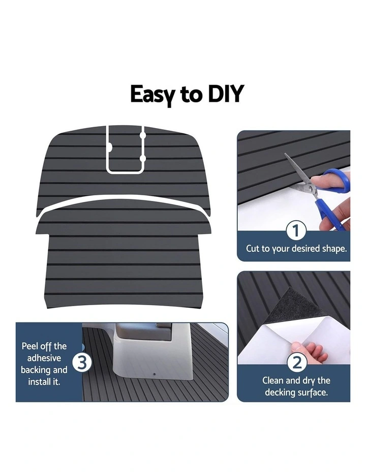 EVA Foam Boat Flooring Mat Decking Sheet 240x90x0.6cm in Dark Grey Decor image 7