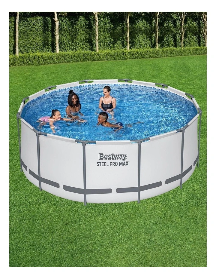 Above Ground Pools Round Filter Pump Cover Ladder Swimming Pool 366cm in White image 3