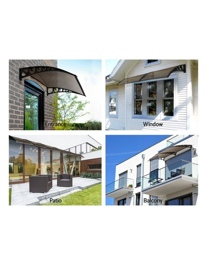 Window Door Awning 1mx4m in Brown/Black image 4