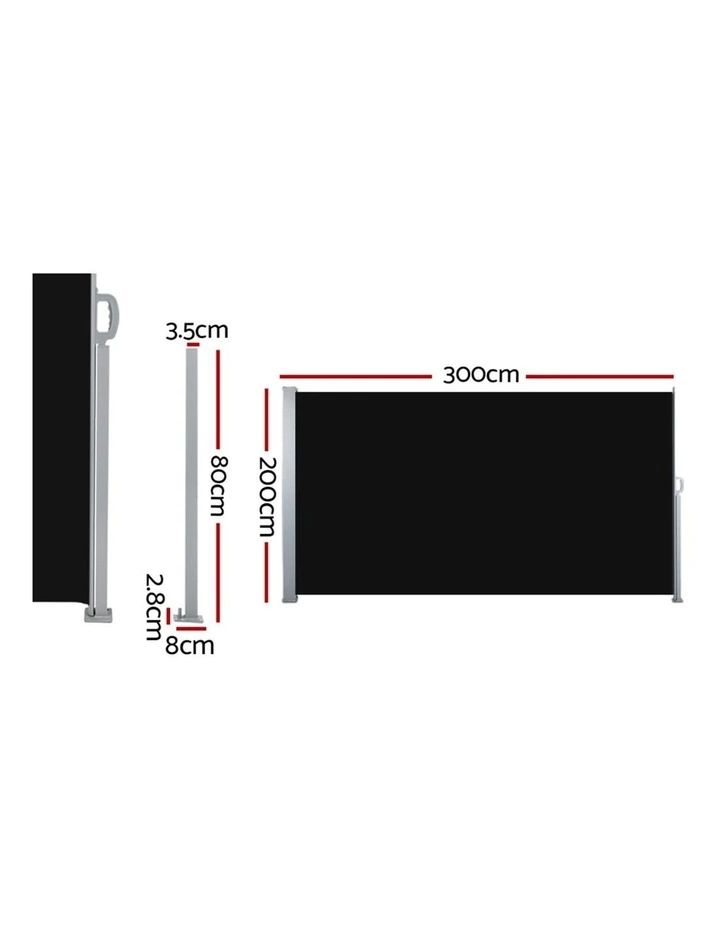 Side Awning 2X3M 2x in Black image 2