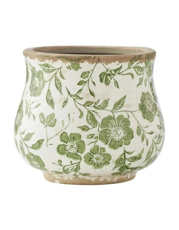 Leaf Pot Planter 16x16x13.5cm in Green image 1