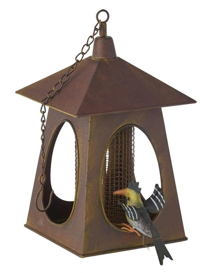 Hanging Birdhouse With Toucan Bird 10.75x6.75x48.5 in Brown image 1