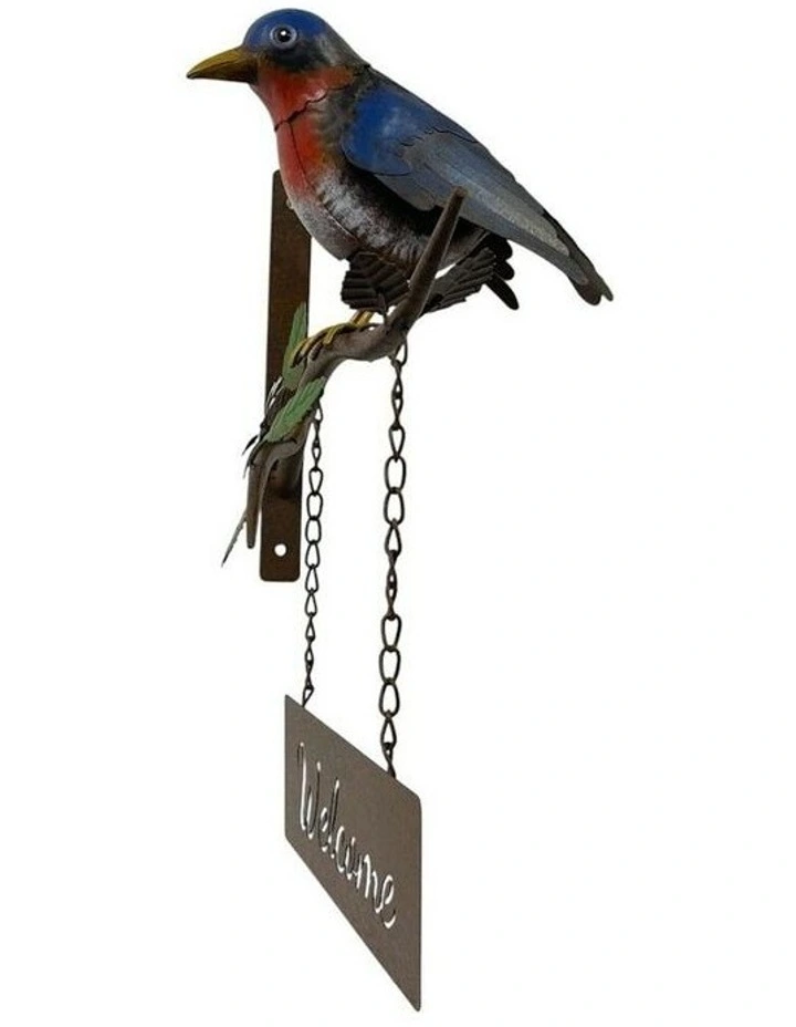 Door Post Welcome Sign With Colourful Bird 30.5x25x41 in Multi image 7
