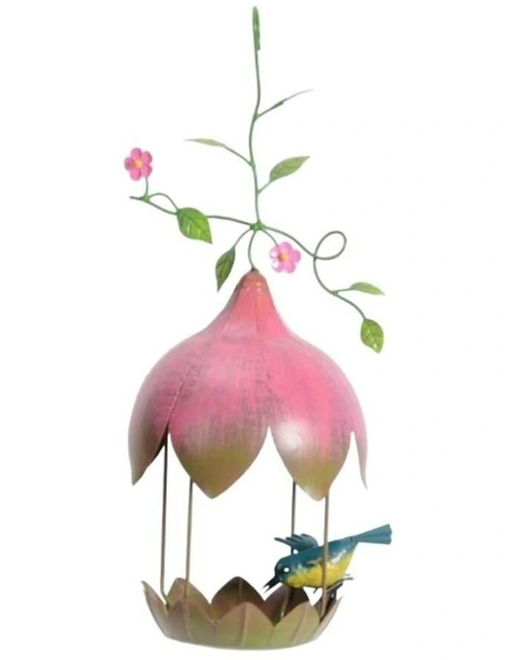 Hanging Bird Feeder With Leaf in Beige image 1