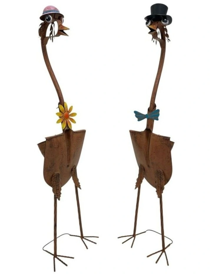 Assorted Tall Standing Bird Couple Set Of 2 31x27x115/31x24x112cm in Brown image 10