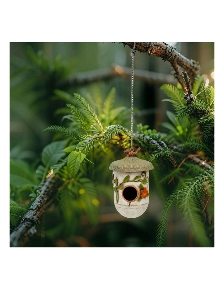 Perched Paradise Hanging Birdhouse in Multi image 2