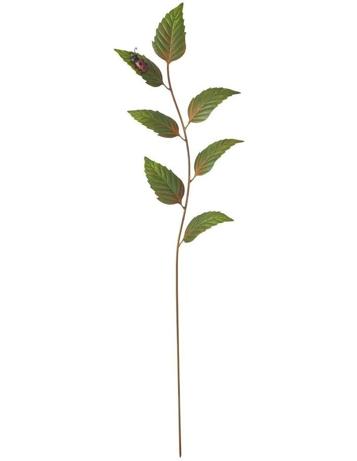 Leaf Stakes With Bug/Bird Set of 3 in Green image 3