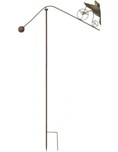 Balance Bird On Bike Stake 26.5x5.5x46.2 in Brown