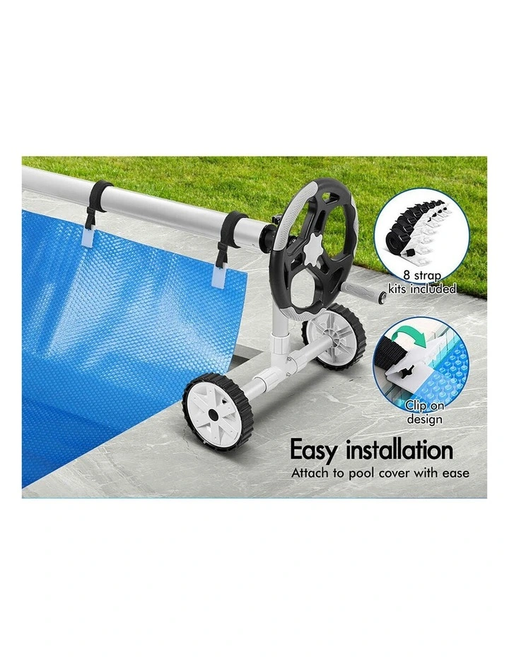 Pool Cover Roller 4.5m Adjustable Solar Blanket Reel Swimming Grey image 6